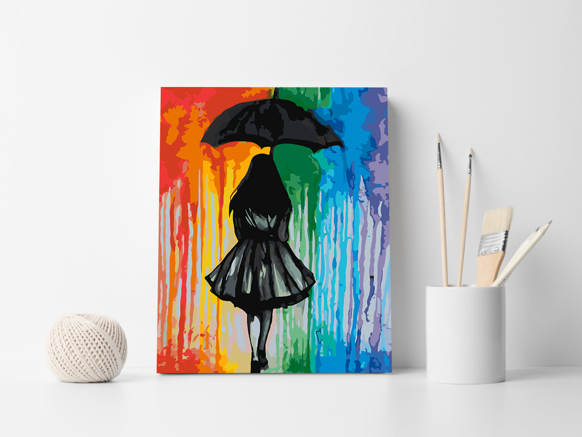 Pictura pe numere - Fată cu Umbrelă 4433