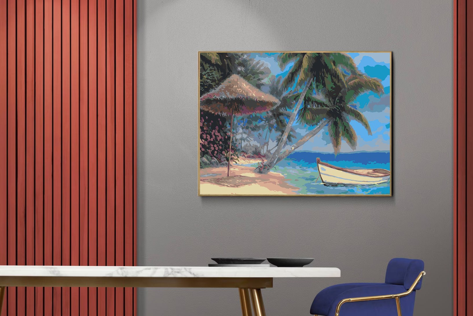 Promotie 40x50 - pictura pe numere - Peisaj la Plajă 4465