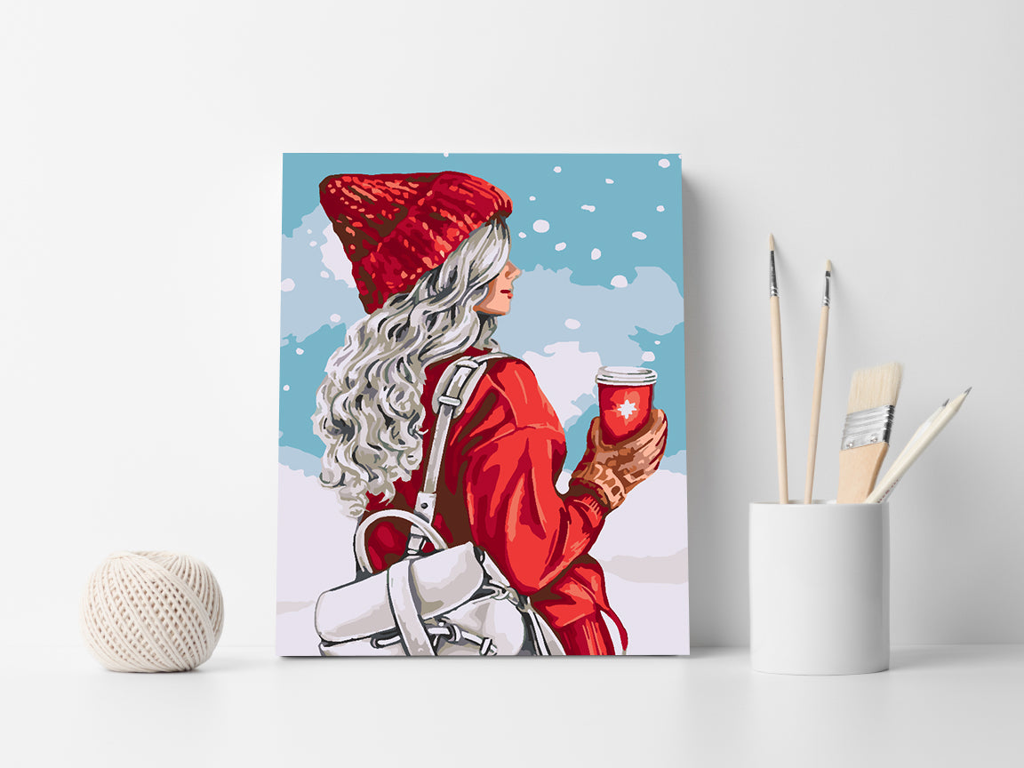 Peinture par numéros - Fille d'hiver 4474