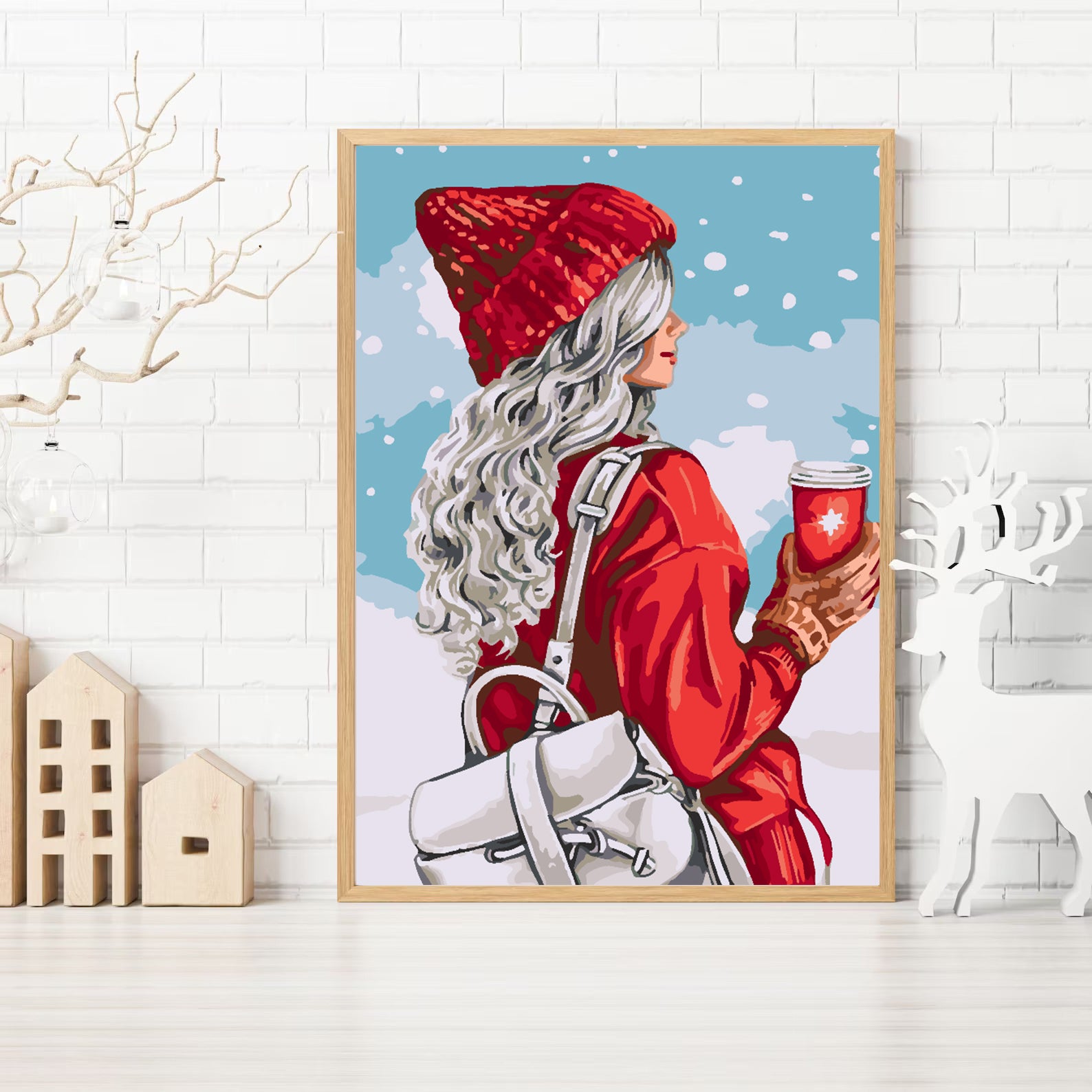 Peinture par numéros - Fille d'hiver 4474