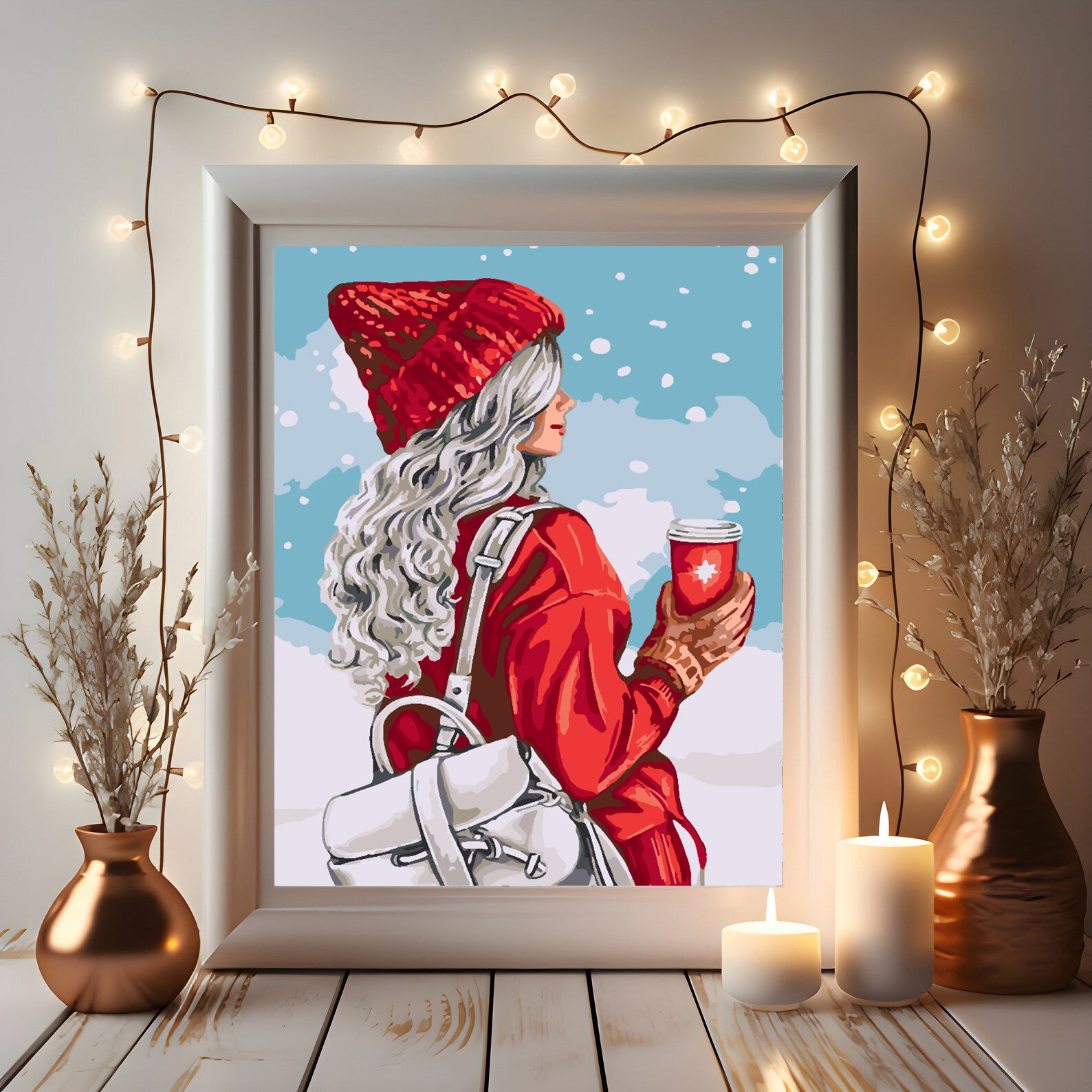 Peinture par numéros - Fille d'hiver 4474