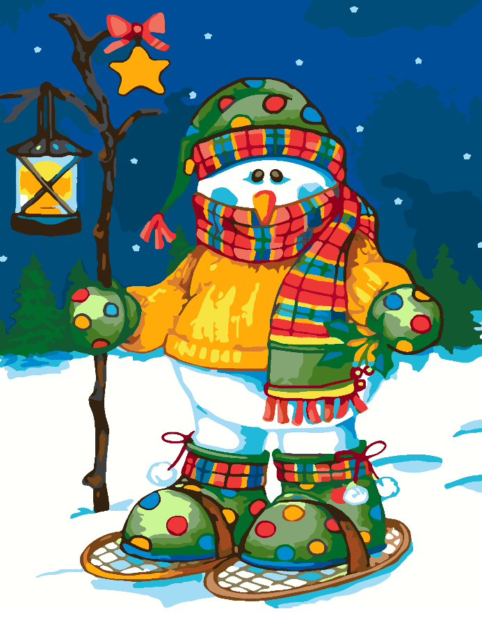 Pictura pe numere - Om de Zăpadă 4476