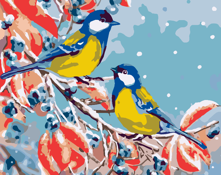 Pictura pe numere - Păsărele Primăvara 4477