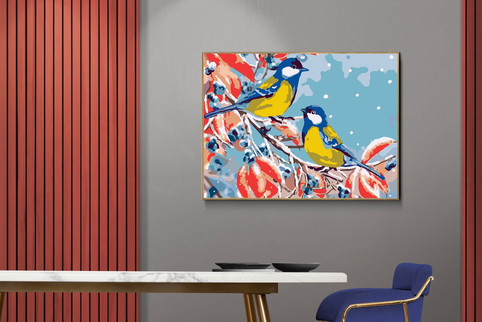 Pictura pe numere - Păsărele Primăvara 4477