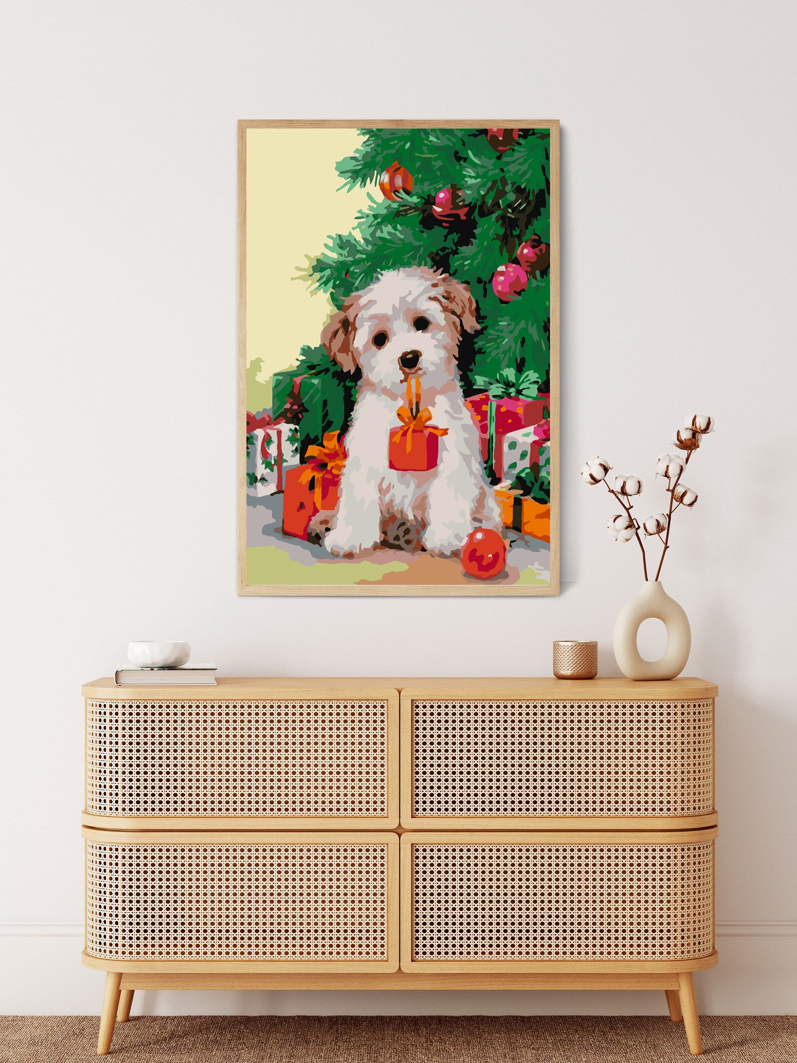 Pictura pe numere - Câinișor la Brăduț 4479