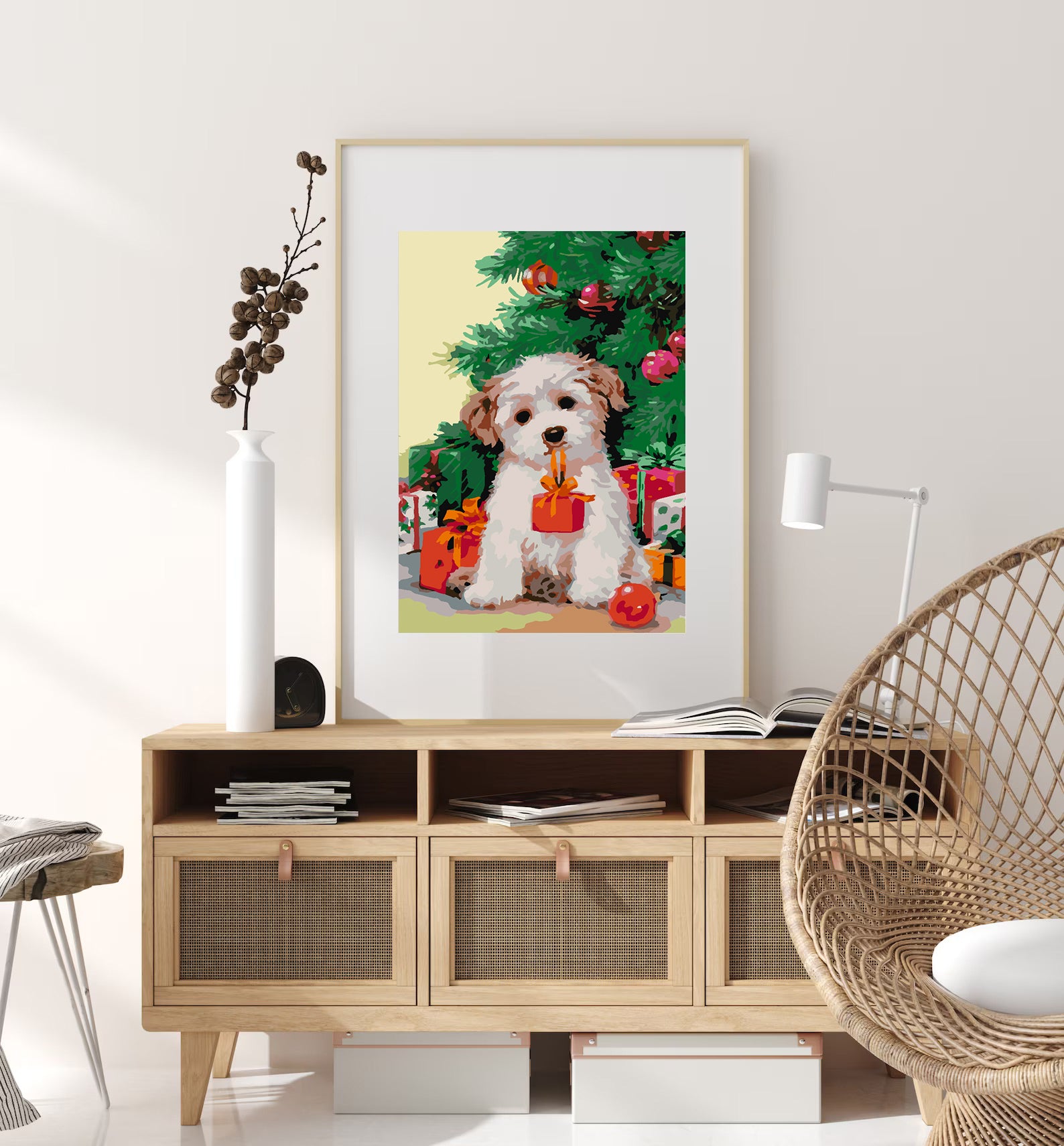 Pictura pe numere - Câinișor la Brăduț 4479