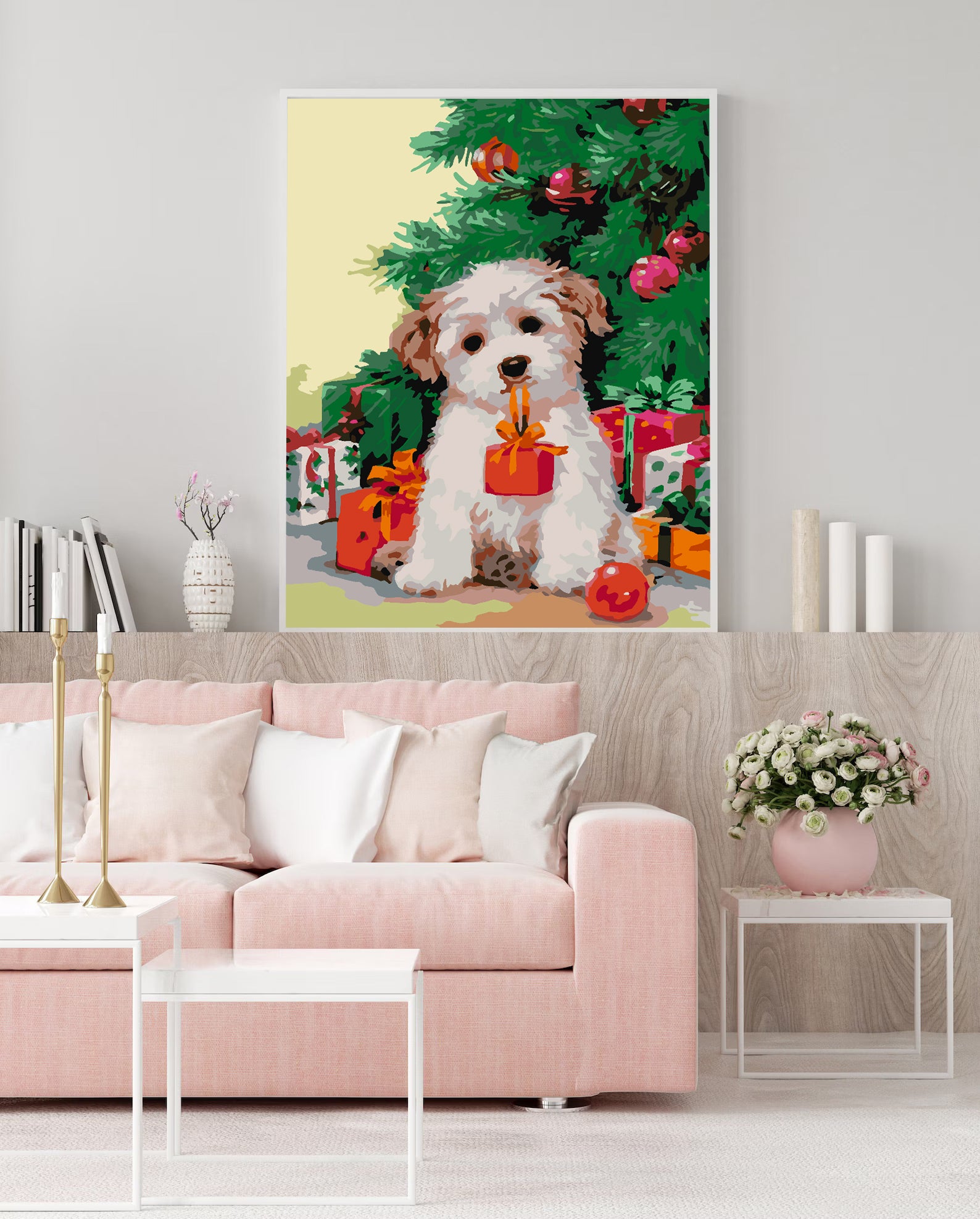 Pictura pe numere - Câinișor la Brăduț 4479