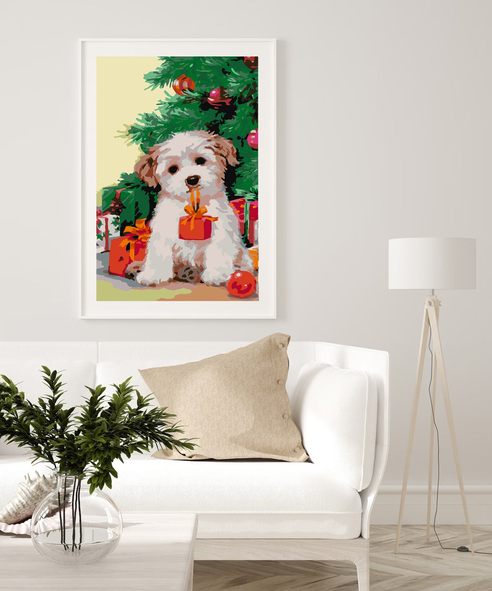 Pictura pe numere - Câinișor la Brăduț 4479