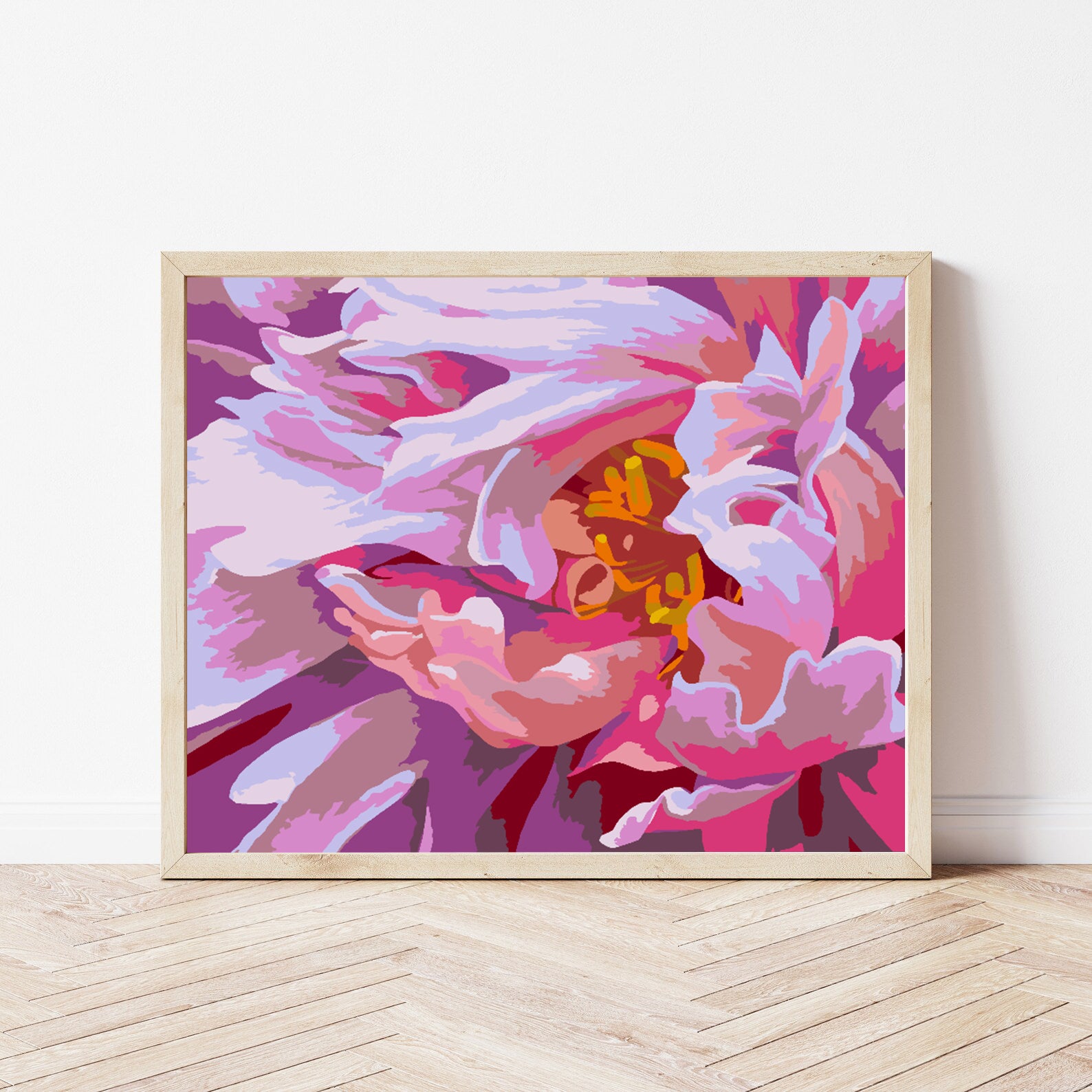 Promotie 40x50 (fara rama) - pictura pe numere - Flori Roz 4484