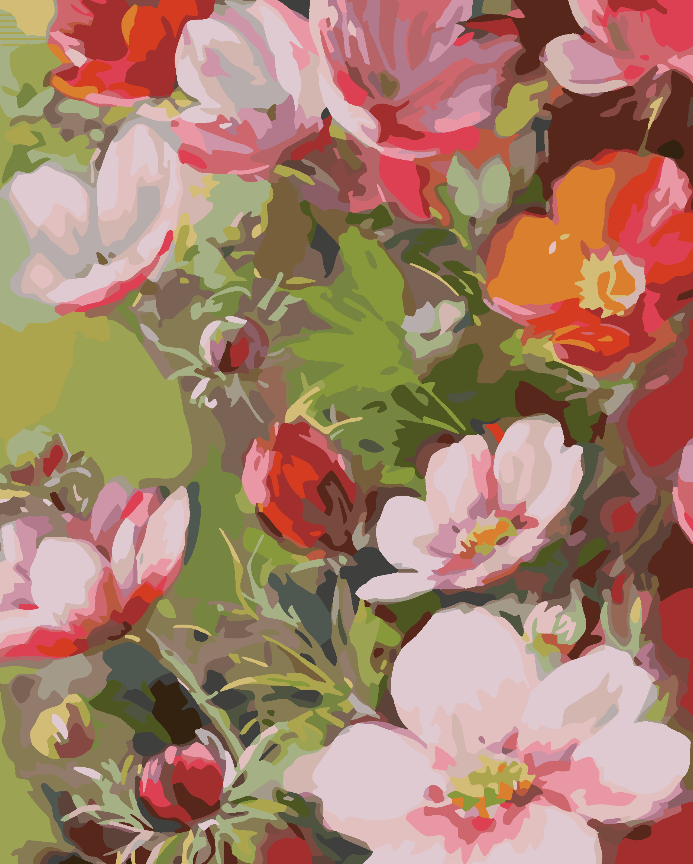 Promotie 40x50 (fara rama) - pictura pe numere - Flori 4490