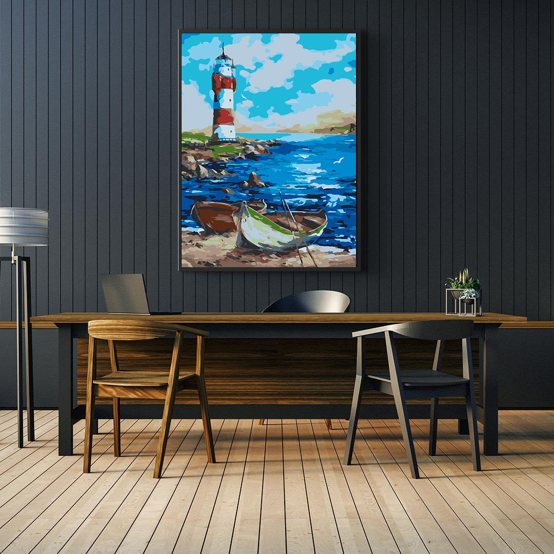 Peinture par numéros - Phare en mer 4502