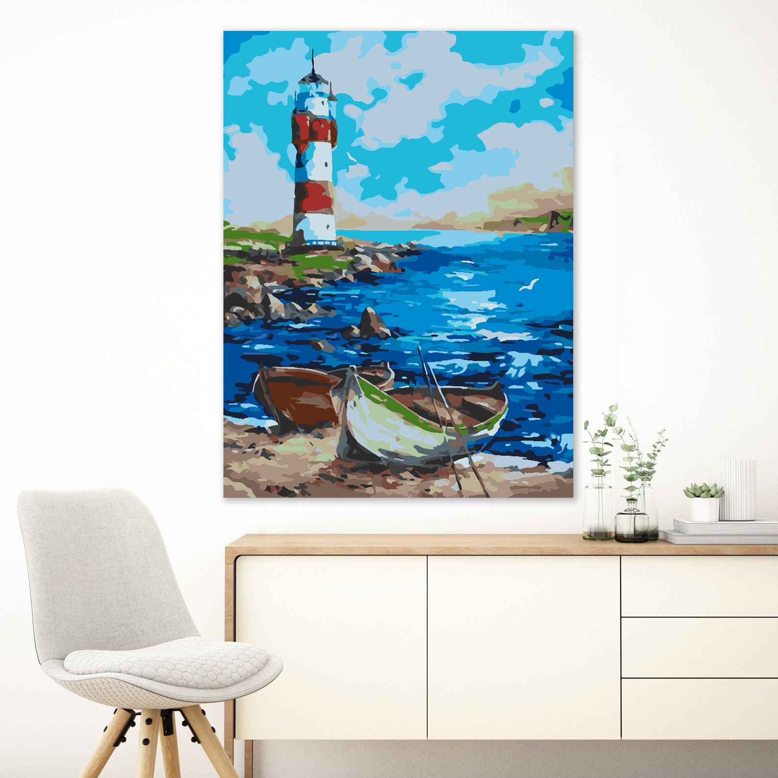 Peinture par numéros - Phare en mer 4502