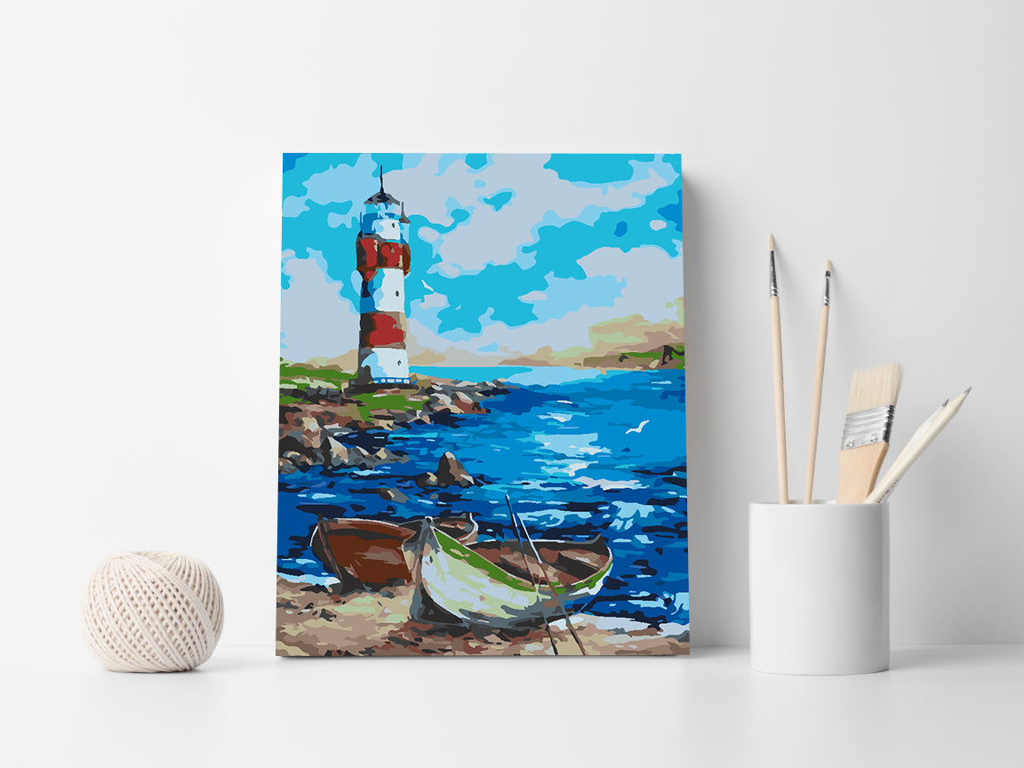 Peinture par numéros - Phare en mer 4502