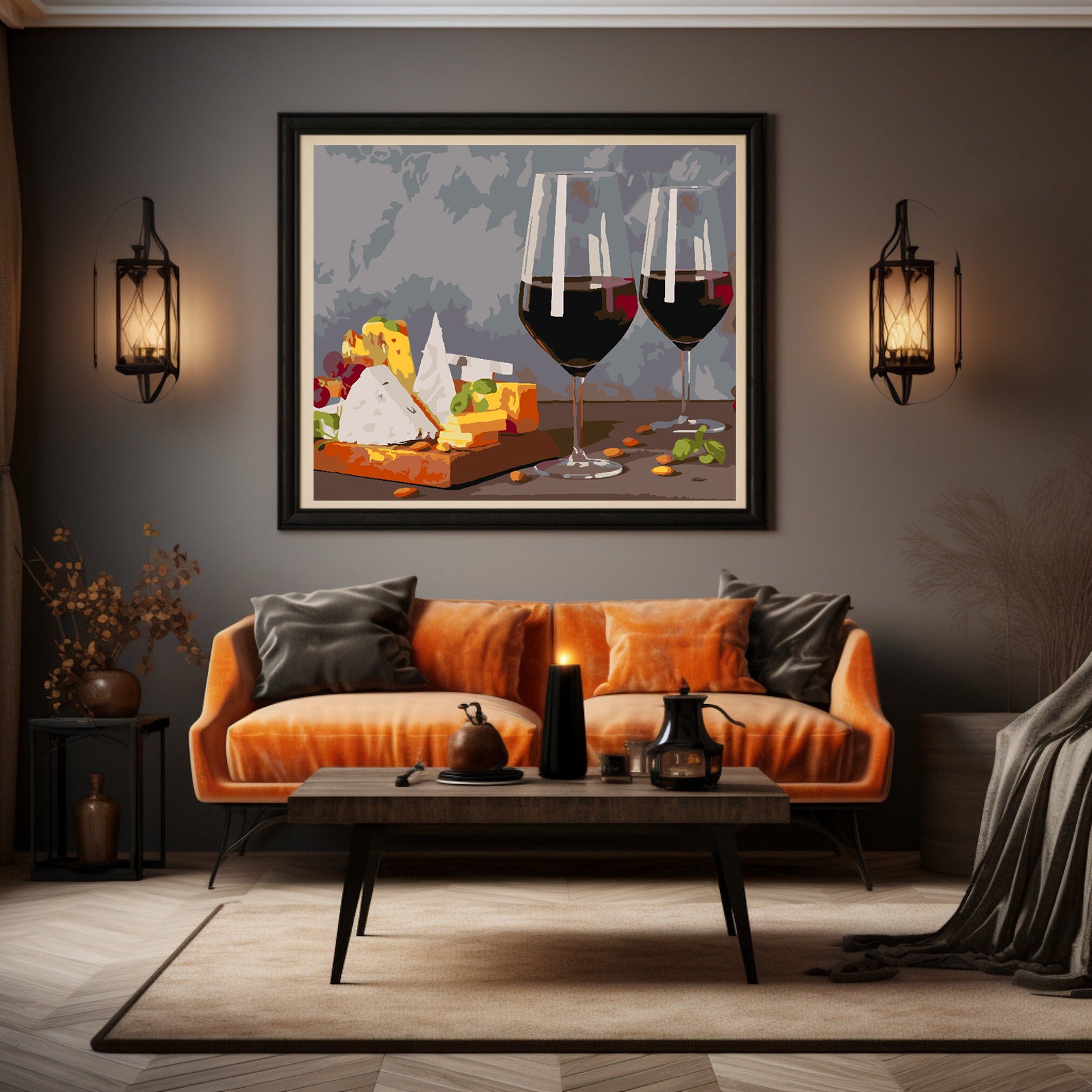Peinture par numéros - Fromage et vin 4517