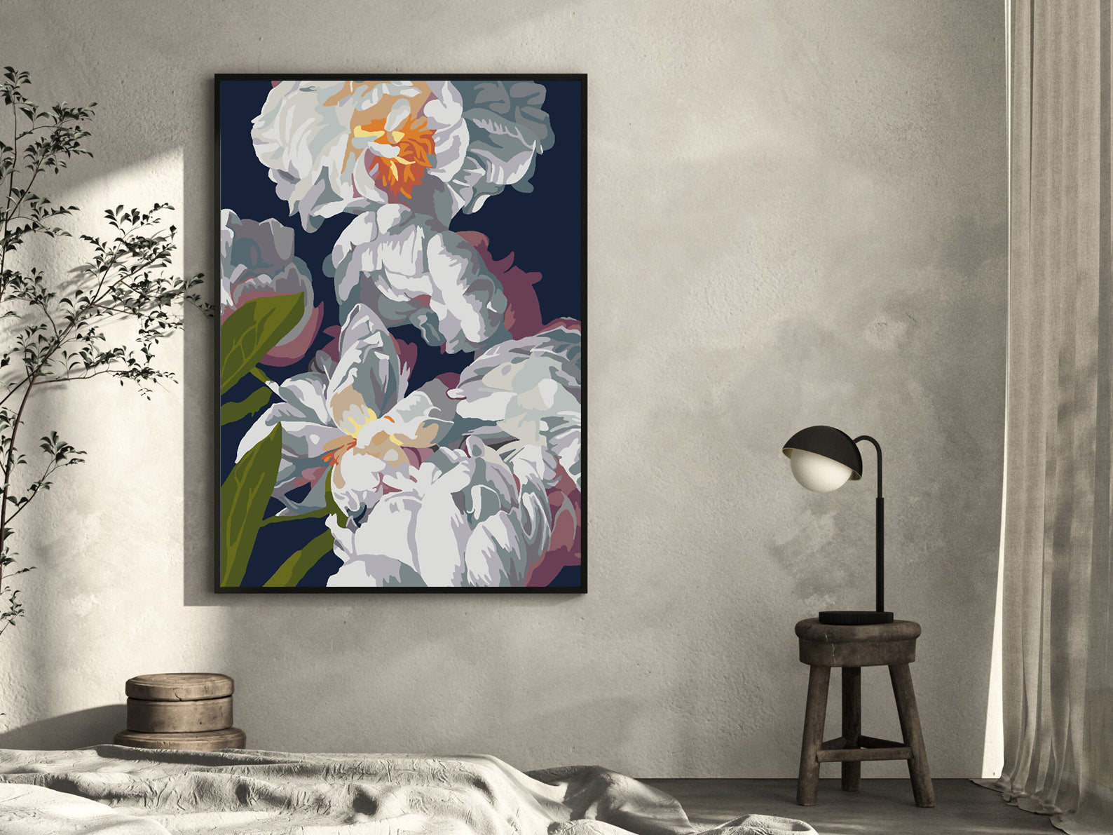 Pictura pe numere - Flori Albe 4519