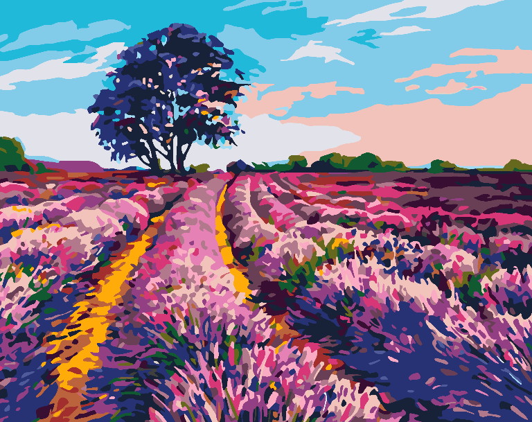 Peinture par numéros - Champ de lavande 4521
