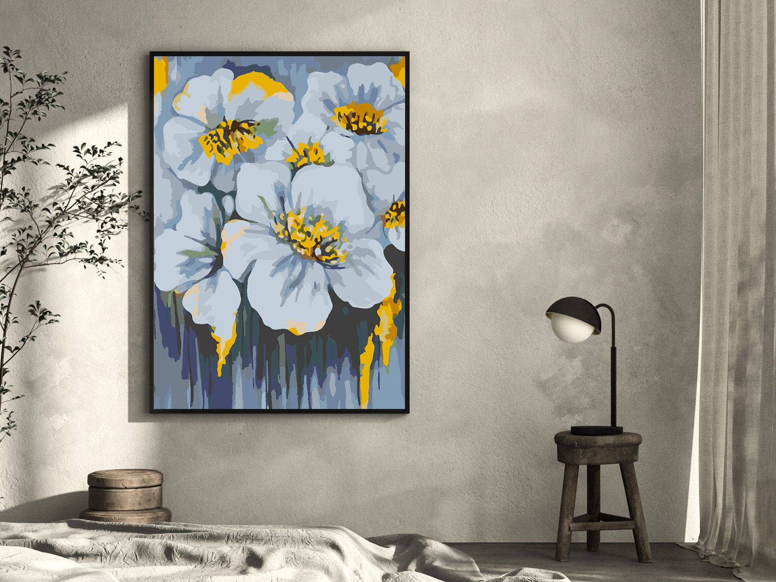 Pictura pe numere - Flori Albe 4527