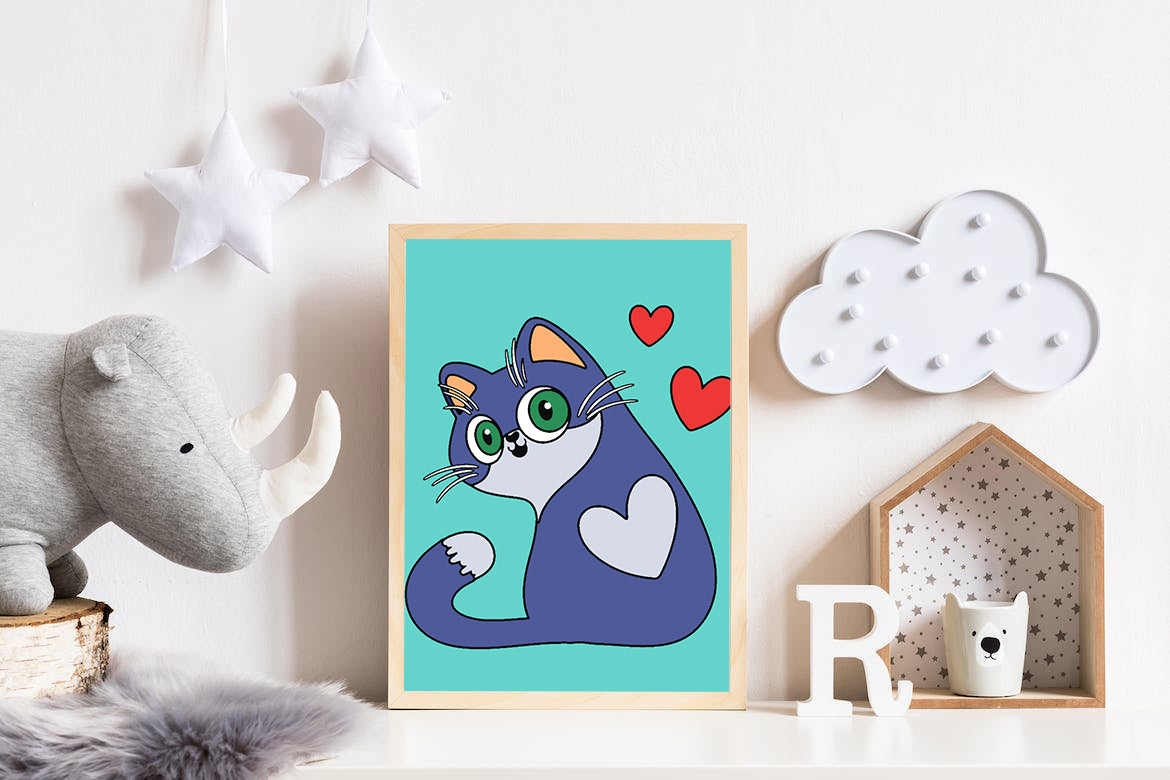 Pictura pe numere - Pisicuță pentru Copii 4529