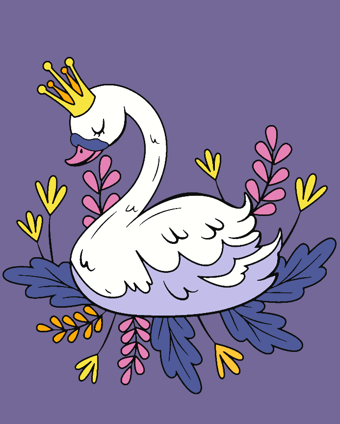 Pictura pe numere - Lebădă pentru Copii 4533