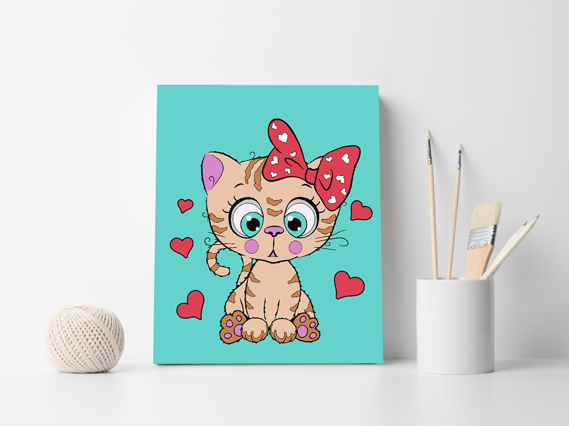 Pictura pe numere - Pisicuță pentru Copii 4534