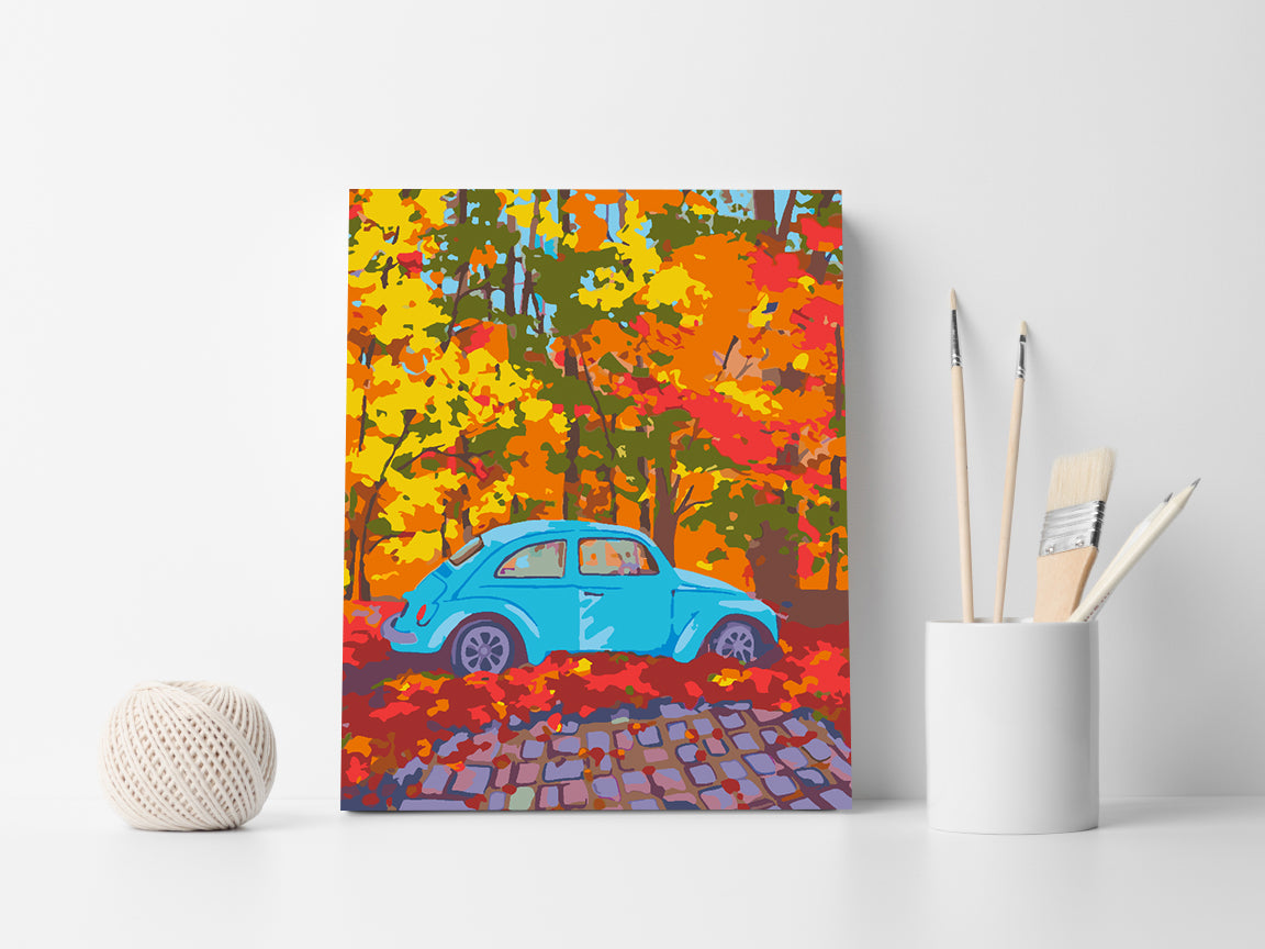 Pictura pe numere - Mașină Albastră 4540