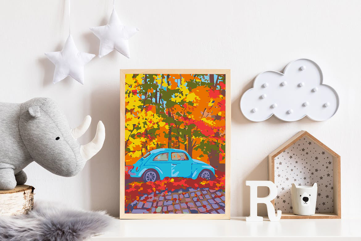 Peinture par numéros - Voiture Bleue 4540