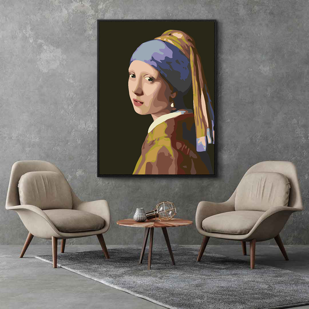 Pictura pe numere - Fată cu Turban 4552