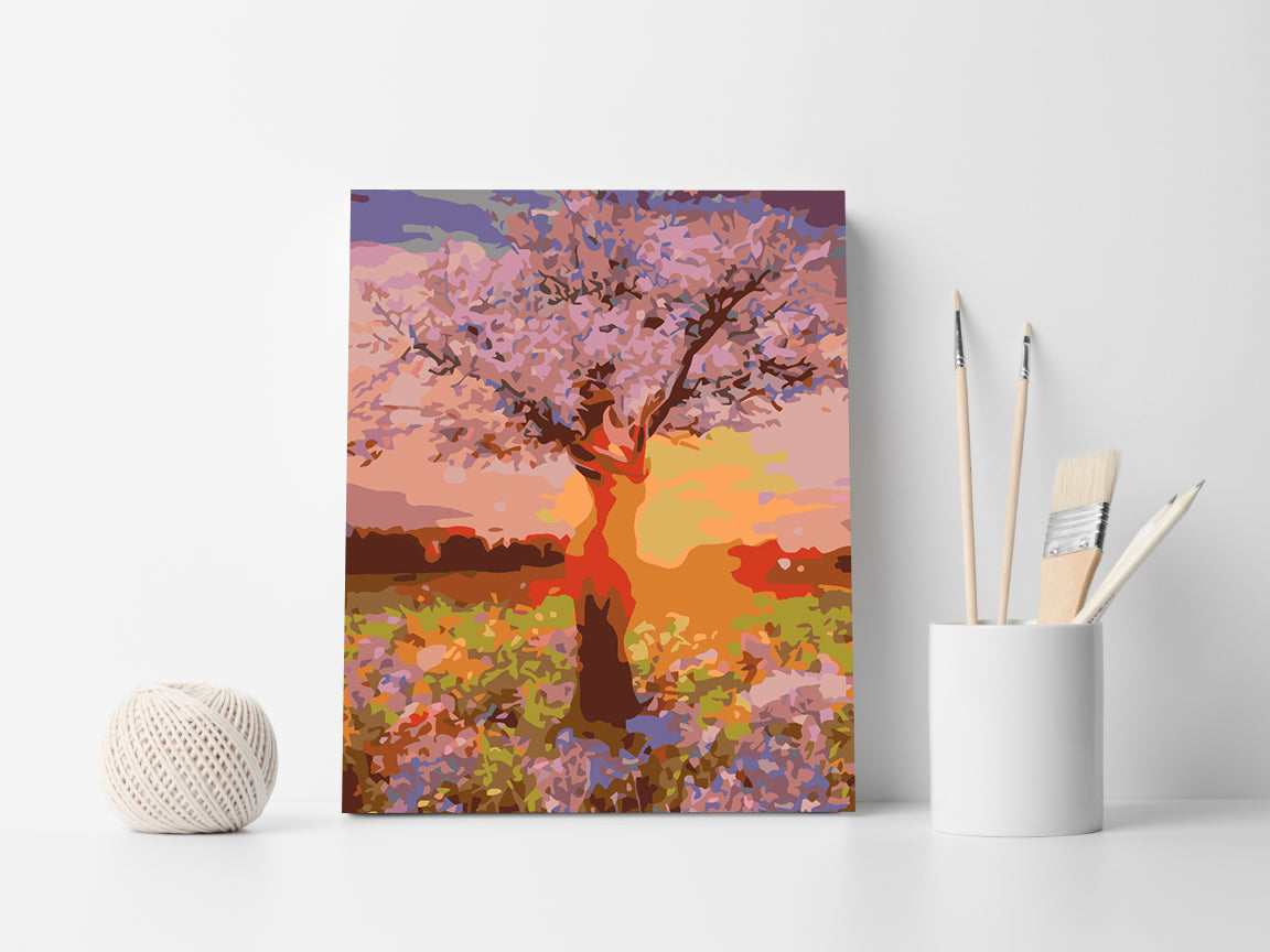 Peinture par numéros - Arbre au coucher du soleil 4553