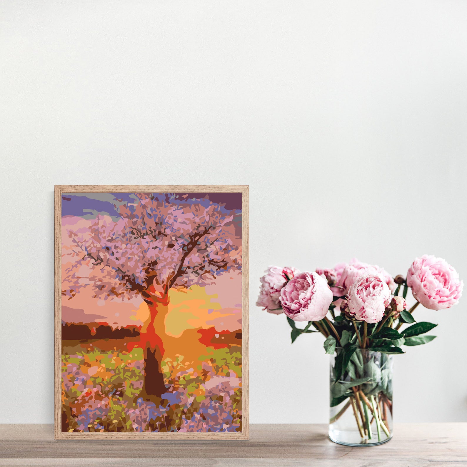 Peinture par numéros - Arbre au coucher du soleil 4553