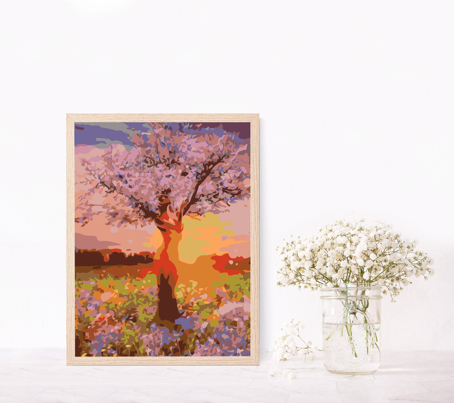 Peinture par numéros - Arbre au coucher du soleil 4553