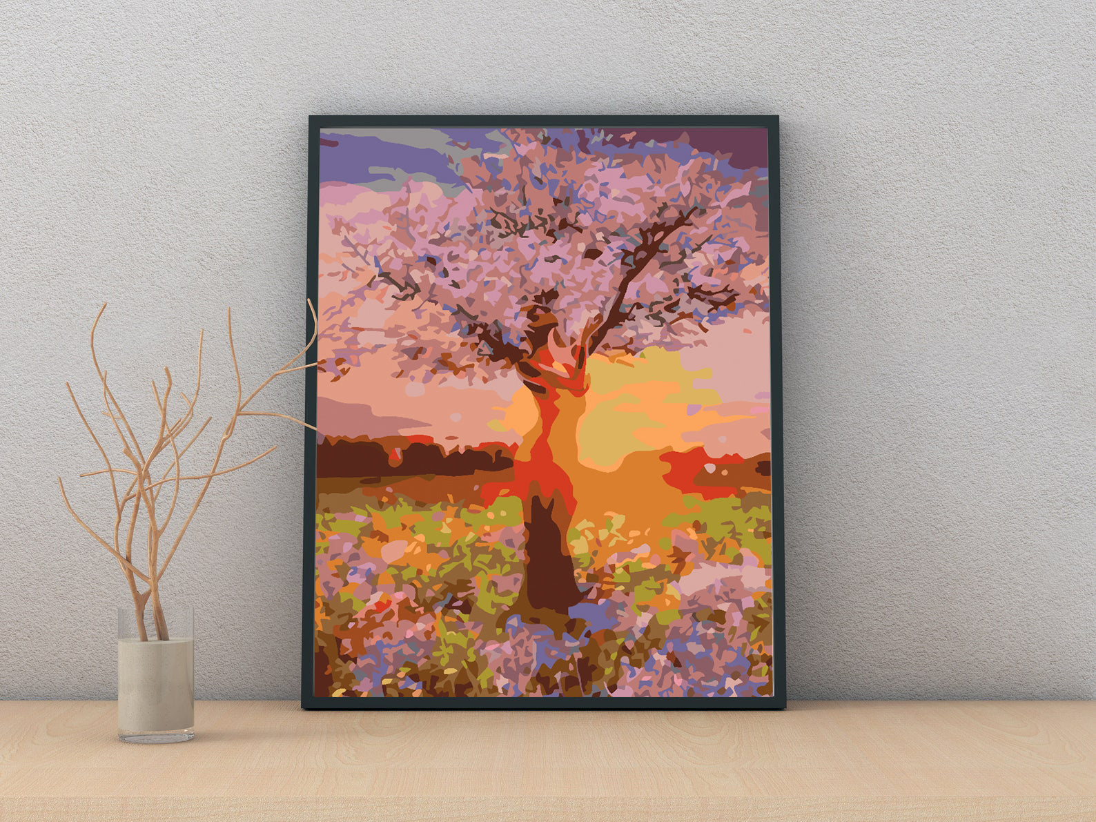 Peinture par numéros - Arbre au coucher du soleil 4553