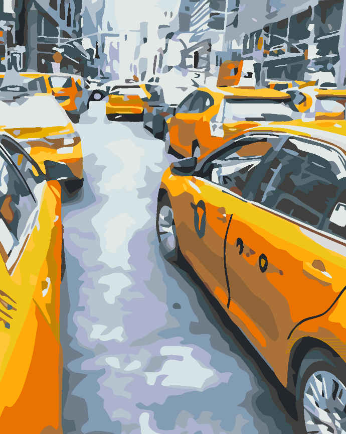 Pictura pe numere - Taxi Galben în Oraș 4557