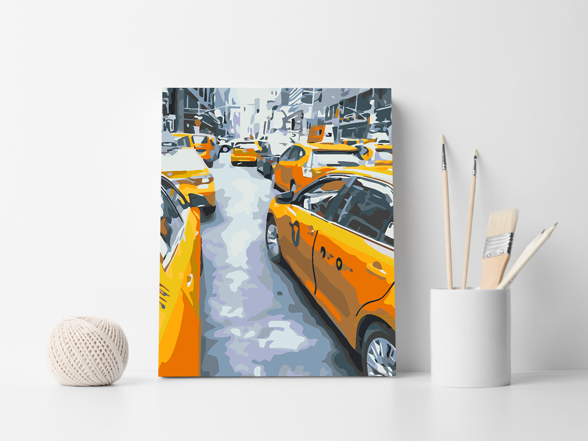 Peinture par numéros - Taxi jaune dans la ville 4557