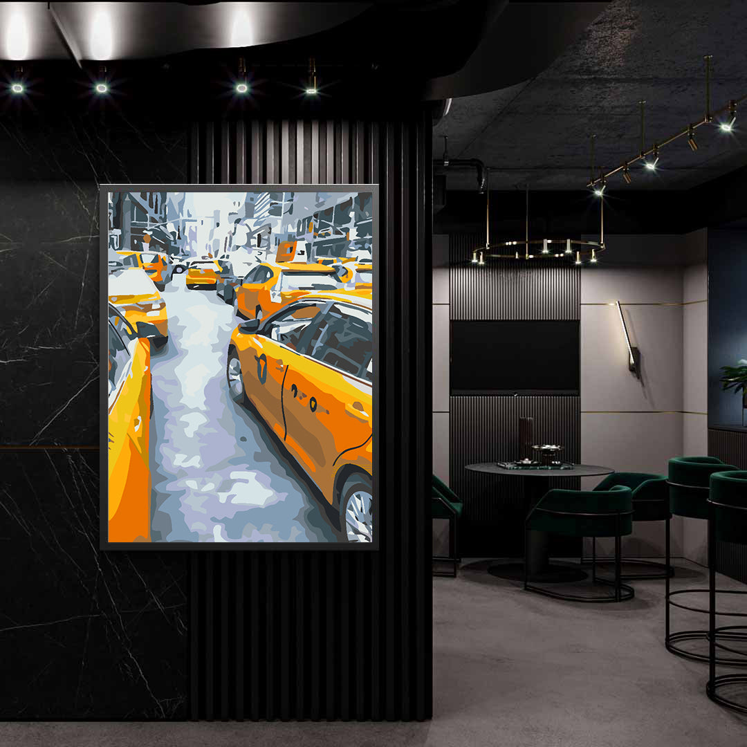 Peinture par numéros - Taxi jaune dans la ville 4557