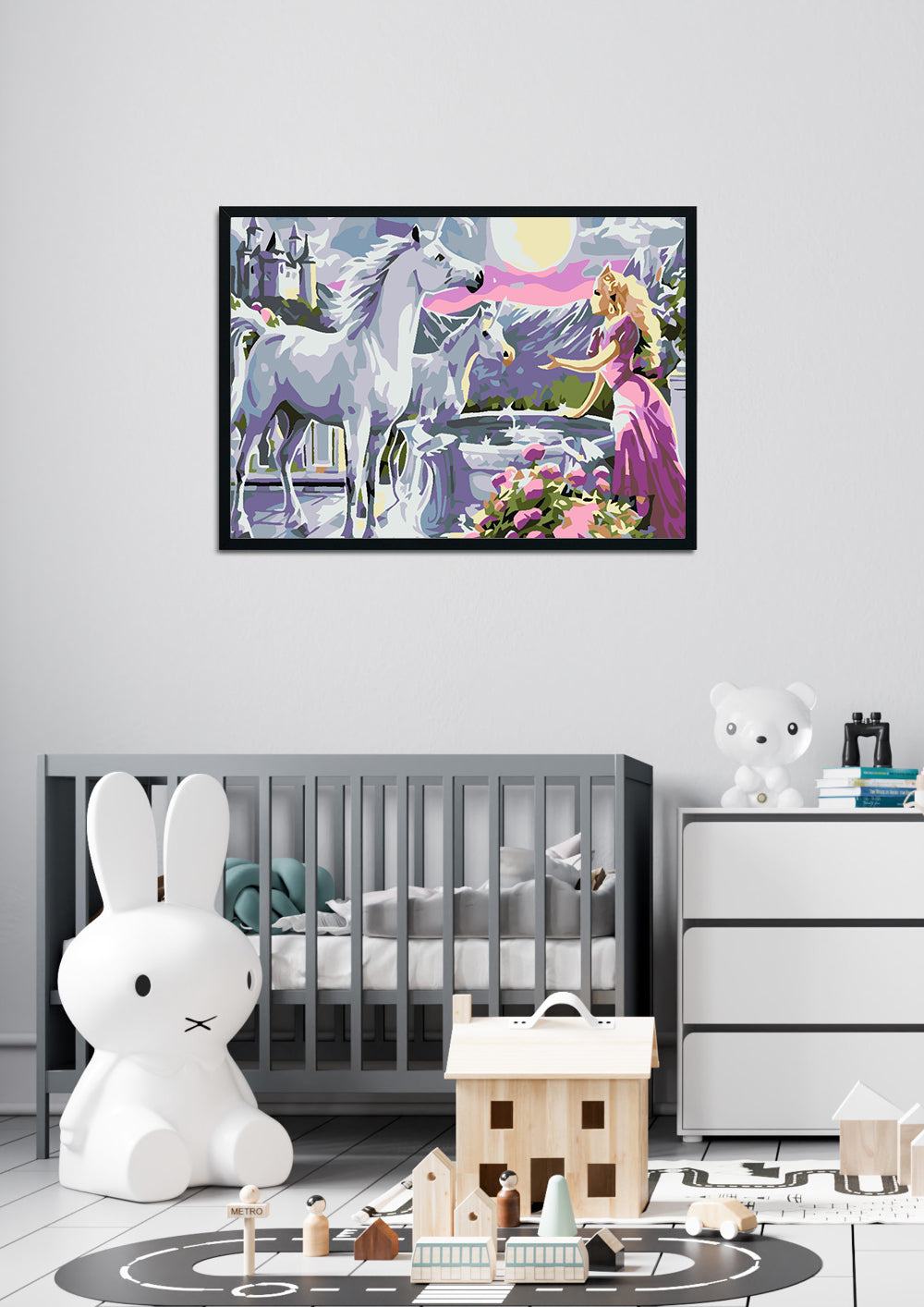 Pictura pe numere - Prințesă cu Unicorni 4558