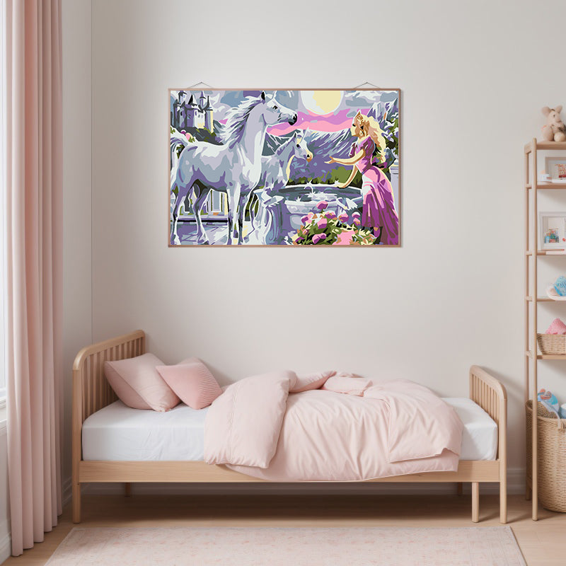 Pictura pe numere - Prințesă cu Unicorni 4558