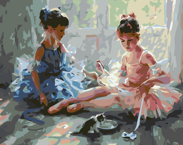 Peinture par numéros - Deux ballerines 4577