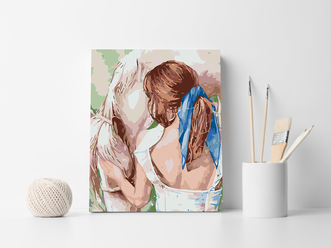 Peinture par numéros - Fille avec un cheval 4597