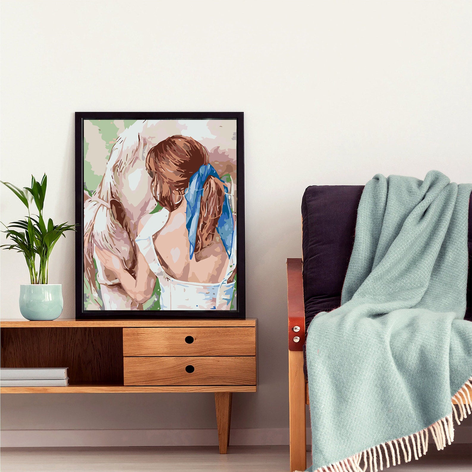 Peinture par numéros - Fille avec un cheval 4597