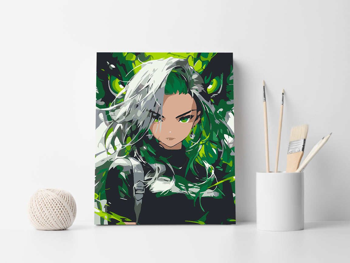 Peinture par numéros - Portrait de fille animée 4621