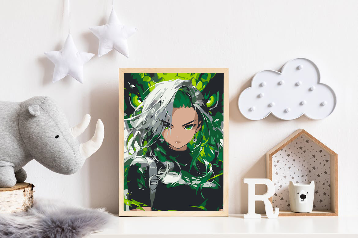 Peinture par numéros - Portrait de fille animée 4621