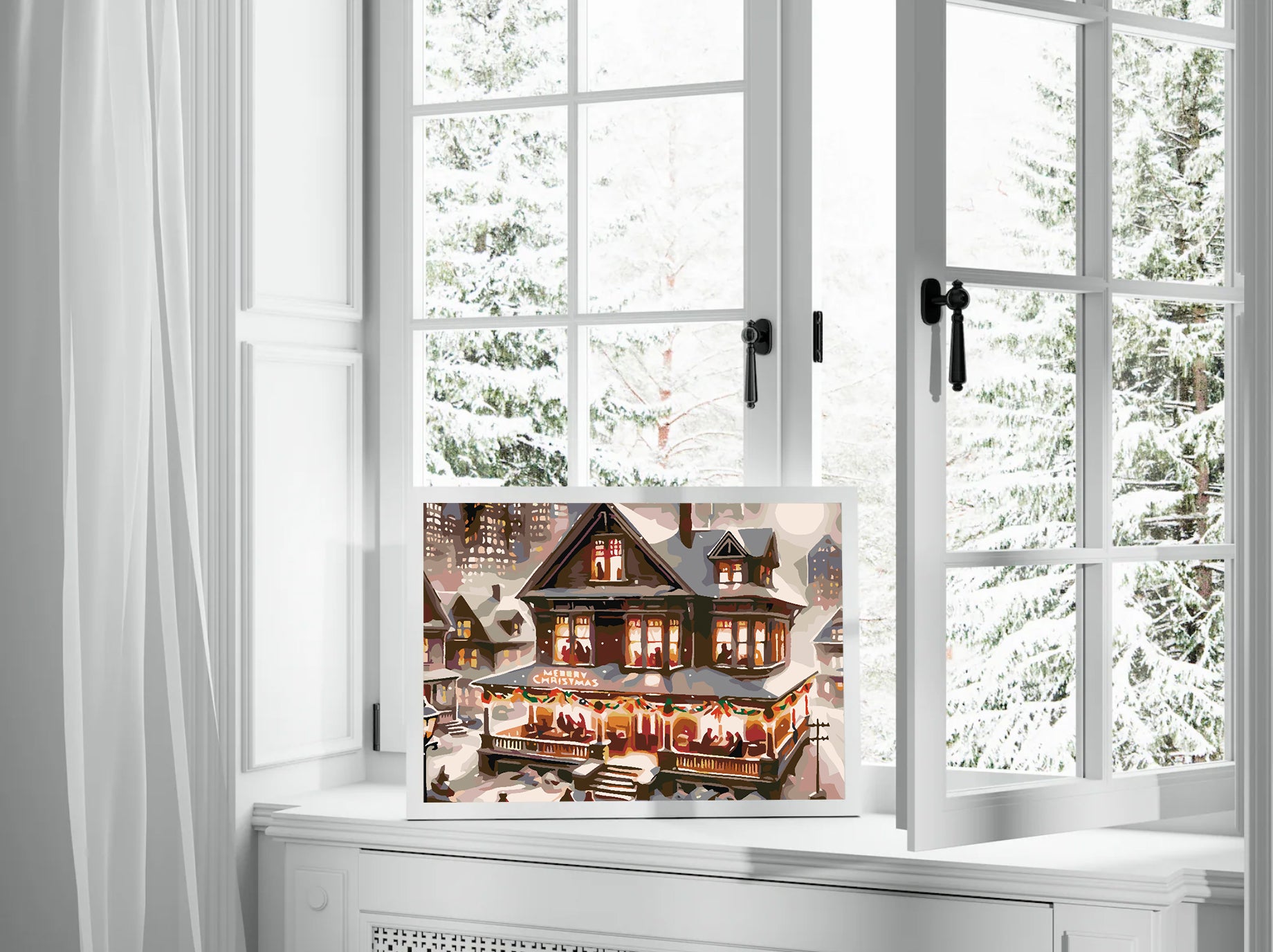 Promotie 40x50 - pictura pe numere - Casă Iarna 4623