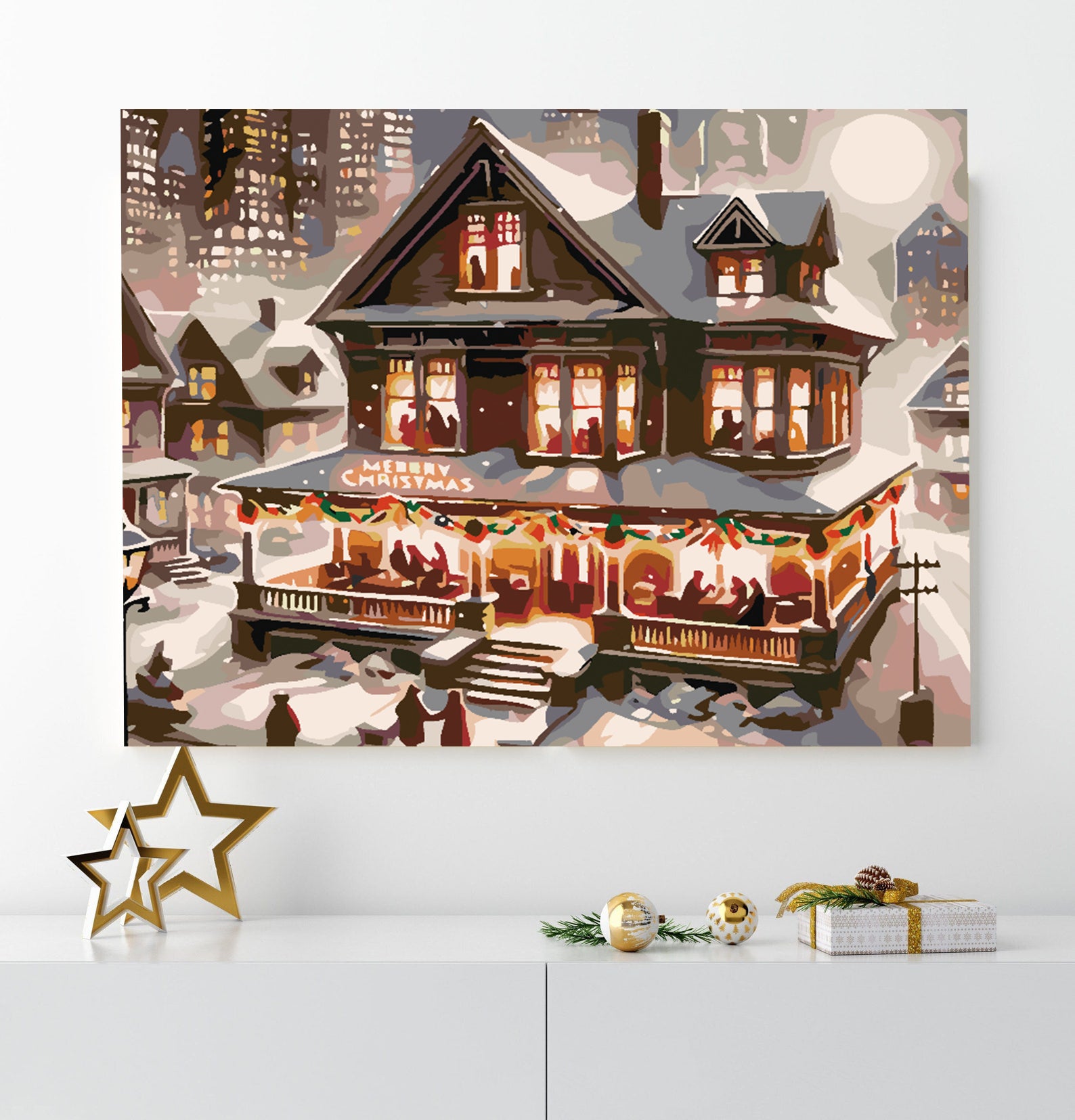 Promotie 40x50 - pictura pe numere - Casă Iarna 4623