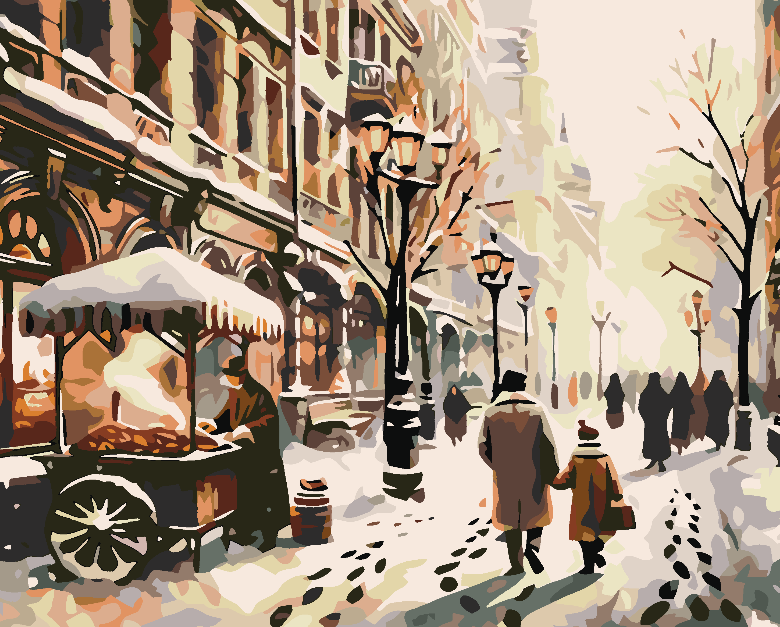 Pictura pe numere - Iarna în Oraș 4624