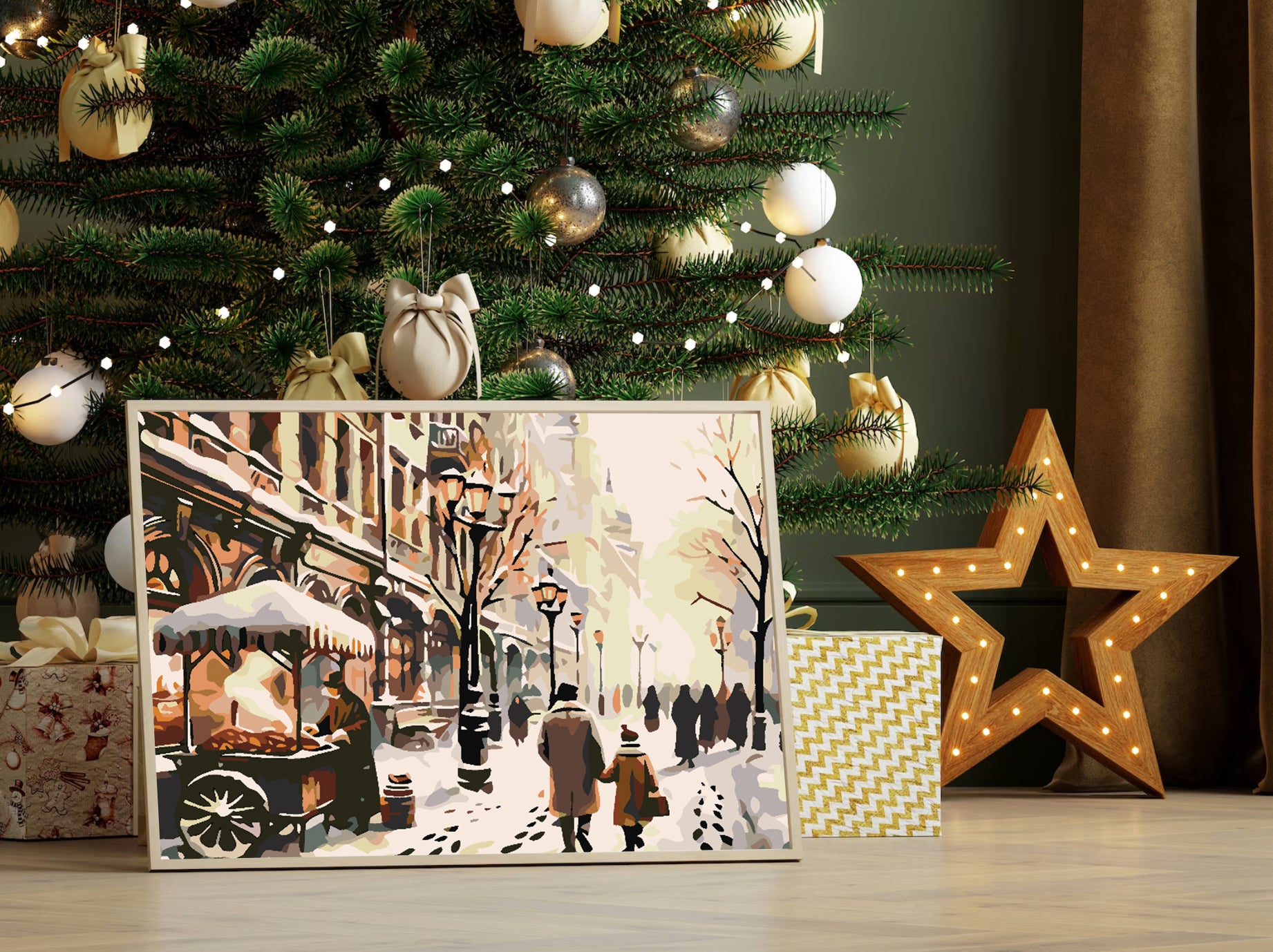 Pictura pe numere - Iarna în Oraș 4624