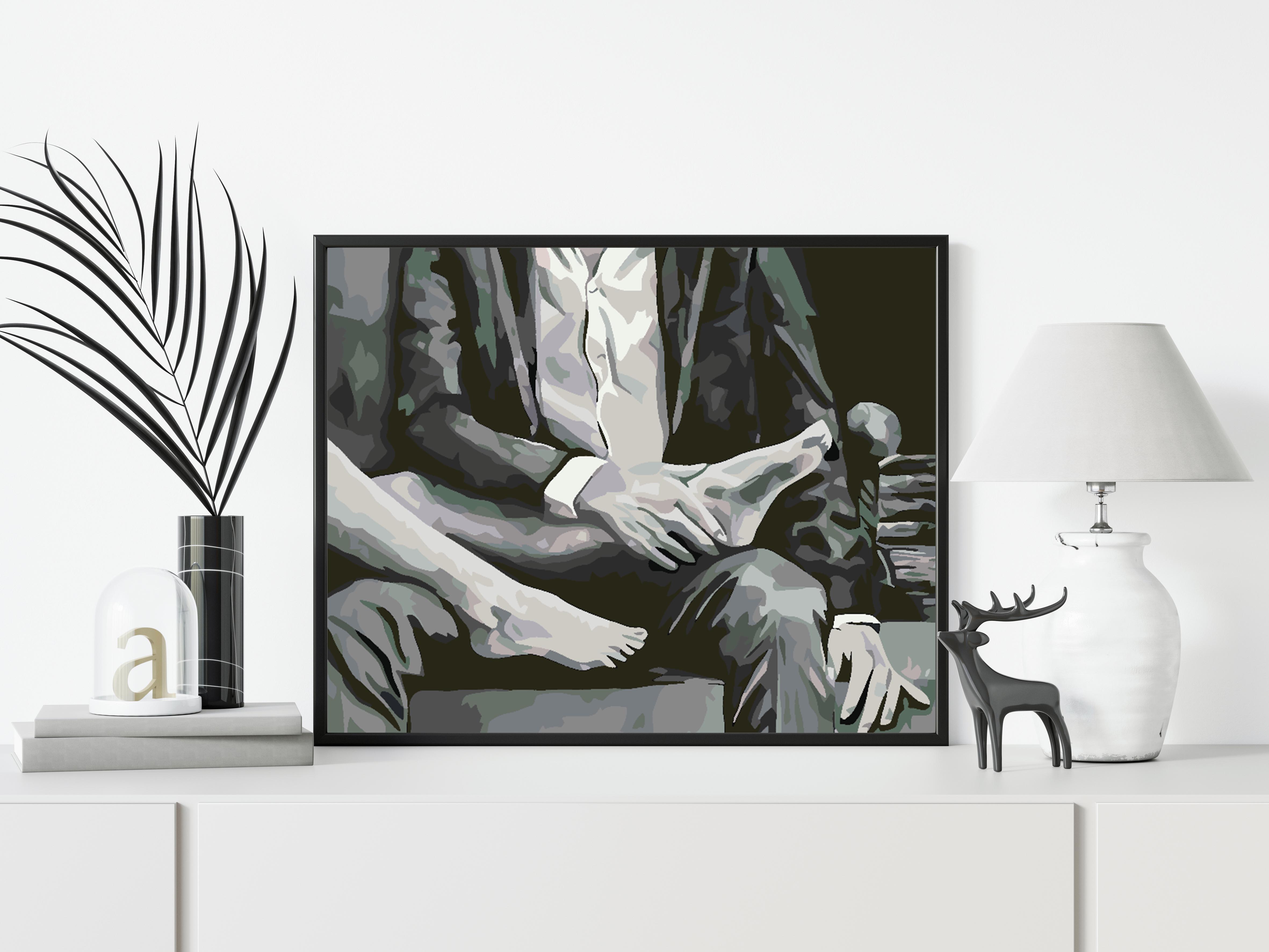 Pictura pe numere - Dragoste Alb Negru 4627