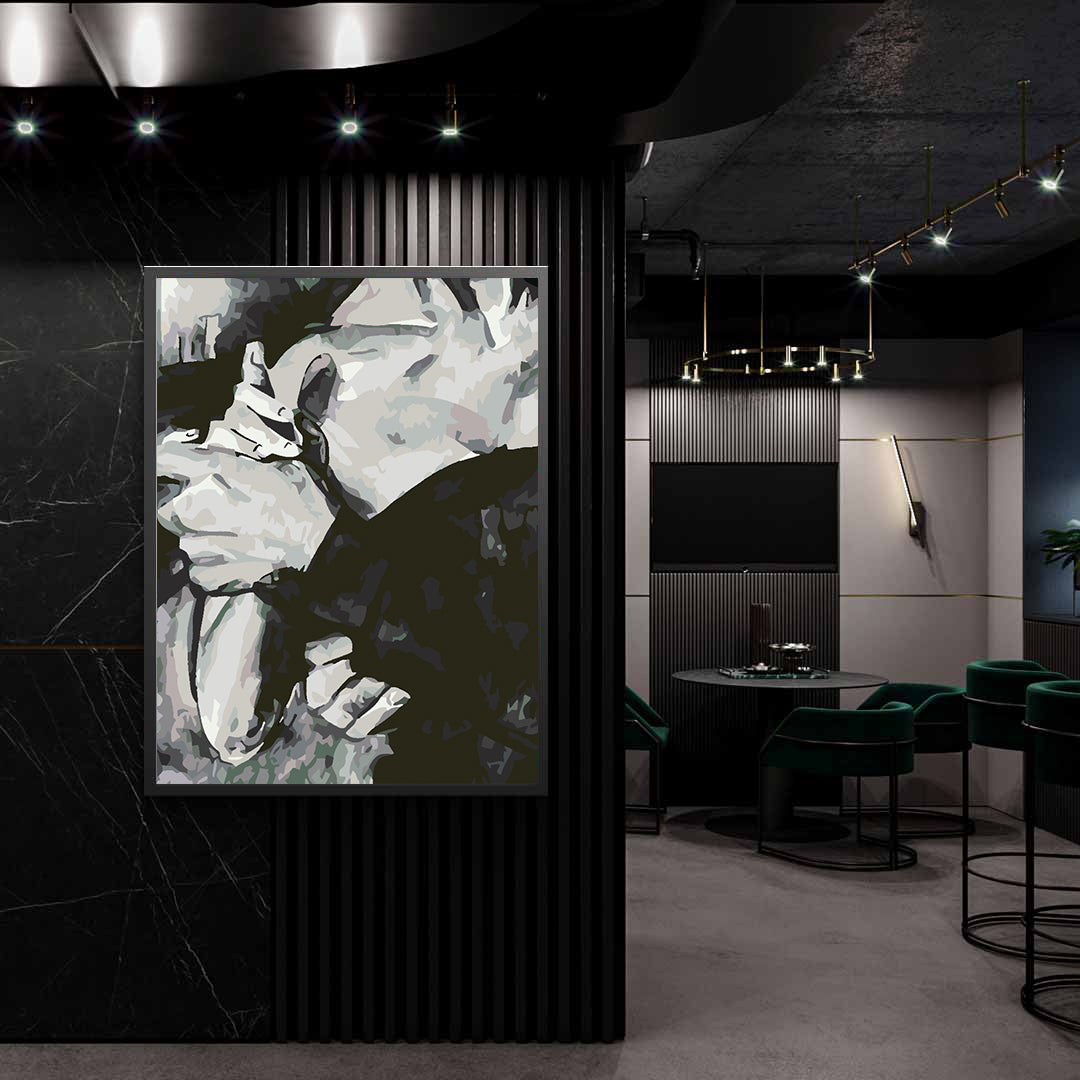 Pictura pe numere - Dragoste Alb Negru 4632