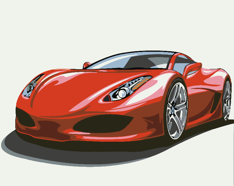 Pictura pe numere - Ferrari Rosu 4639