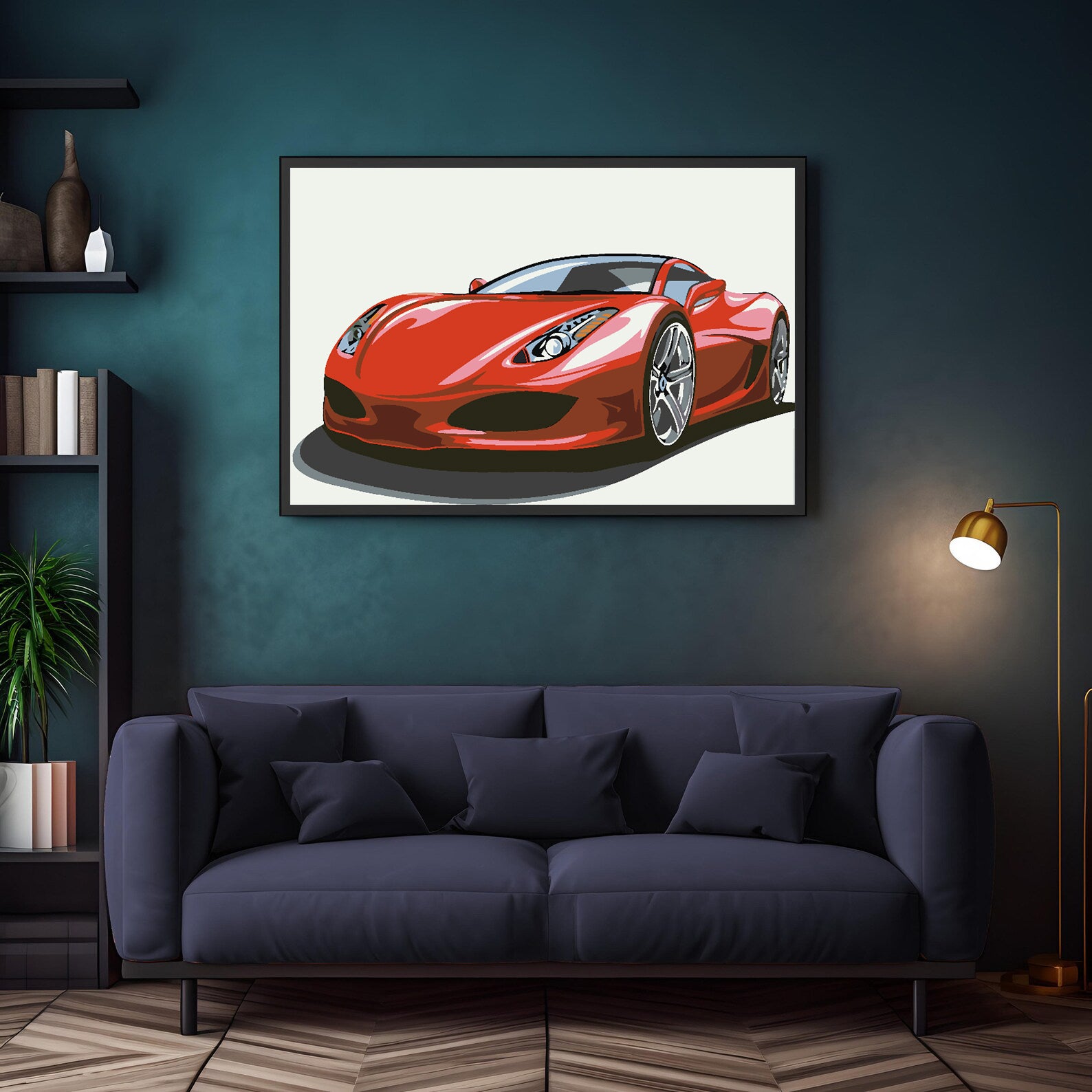 Pictura pe numere - Ferrari Rosu 4639