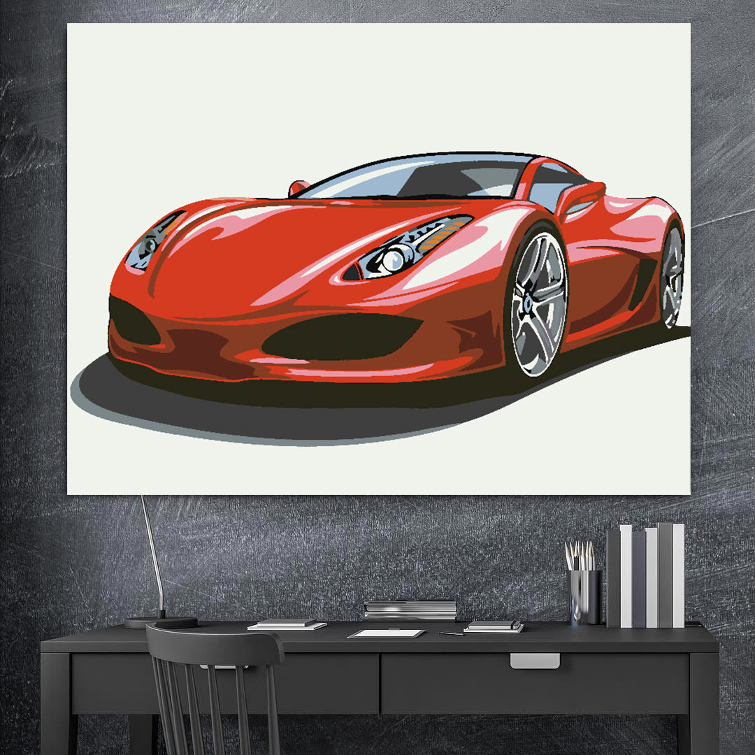 Pictura pe numere - Ferrari Rosu 4639